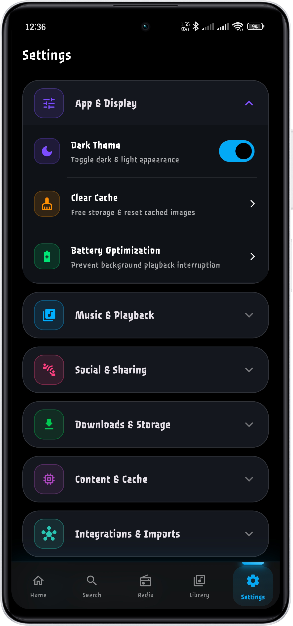 System & Audio Settings